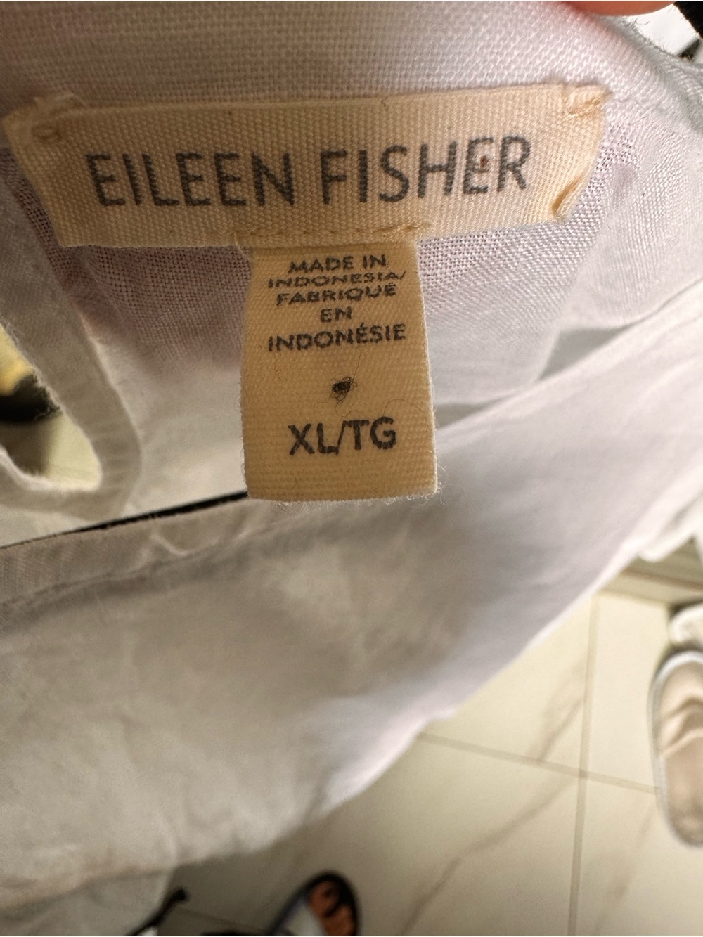 Eileen Fisher White Linen Relaxed Boatneck Tunic - Picture 4 of 4